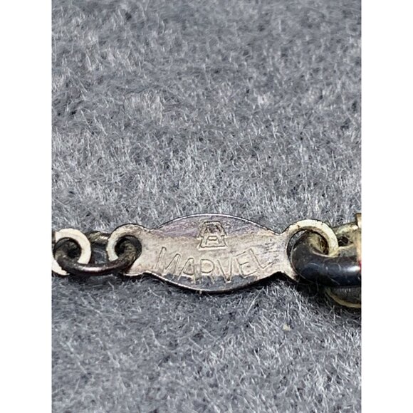 Marvella Sterling Silver Heart Necklace 16" Serpentine Chain Genuine Rose Cut Di - Picture 4 of 6